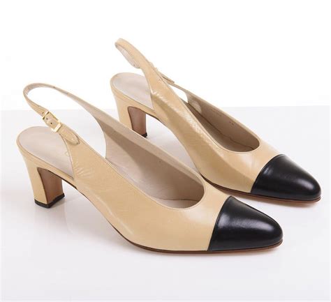 chanel beige and black slingback review|chanel's slingback shoes.